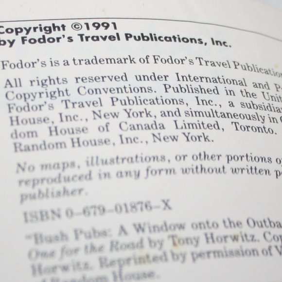 Fodor's 91 Australia Travel Guide 1991 Paperback book (bf) - Picture 4 of 7